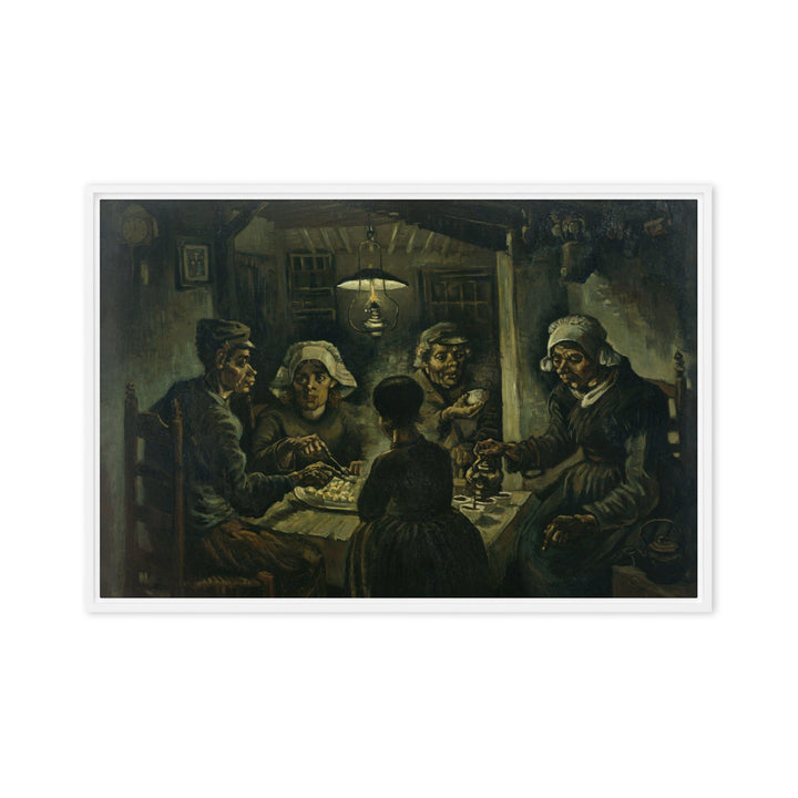 Gerahmte Leinwand - Van Gogh, Katoffelesser 1885 Weiß / 61x91 cm (24″×36″) artlia