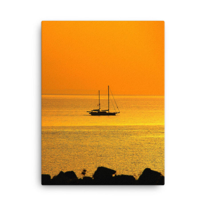 Leinwand - a ship on golden sea 46x61 cm (18″×24″) artlia