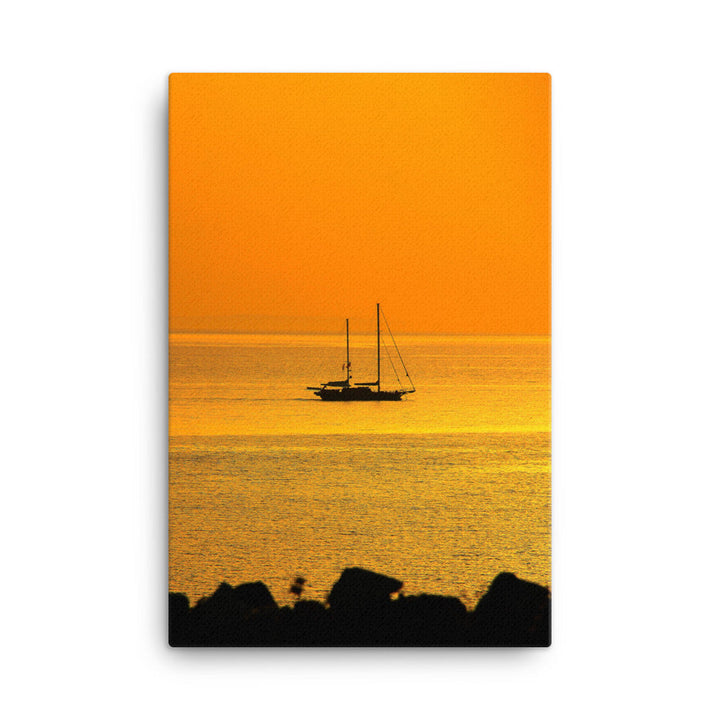Leinwand - a ship on golden sea 61x91 cm (24″×36″) artlia