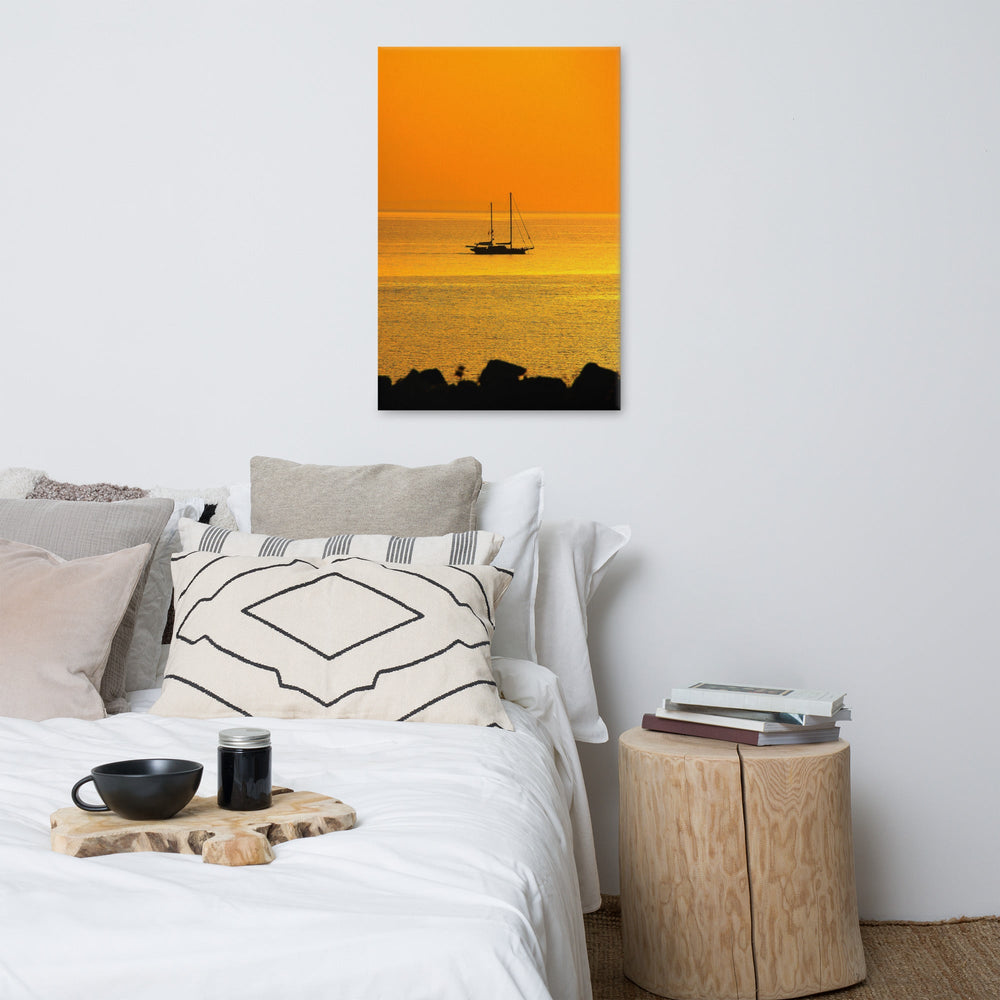 Leinwand - a ship on golden sea artlia