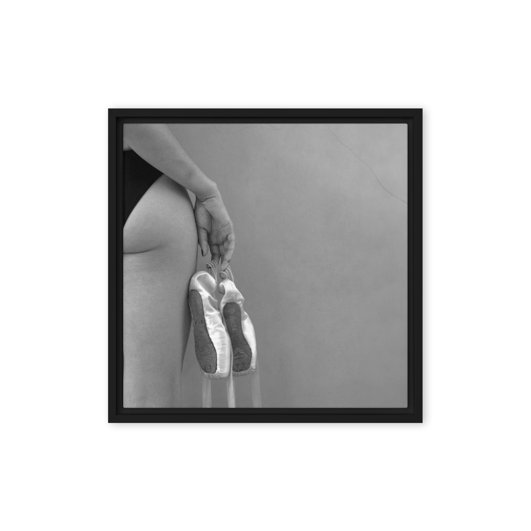 Leinwand - Ballettschuhe Schwarz / 41x41 cm (16″×16″) artlia