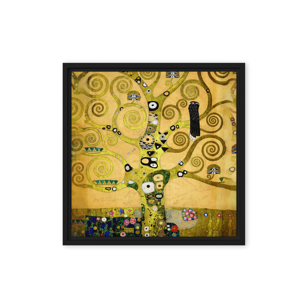 Leinwand - Gustav Klimt, der Lebensbaum Schwarz / 41x41 cm (16″×16″) artlia