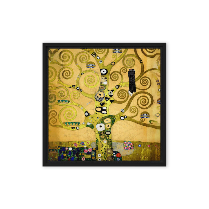 Leinwand - Gustav Klimt, der Lebensbaum Schwarz / 41x41 cm (16″×16″) artlia