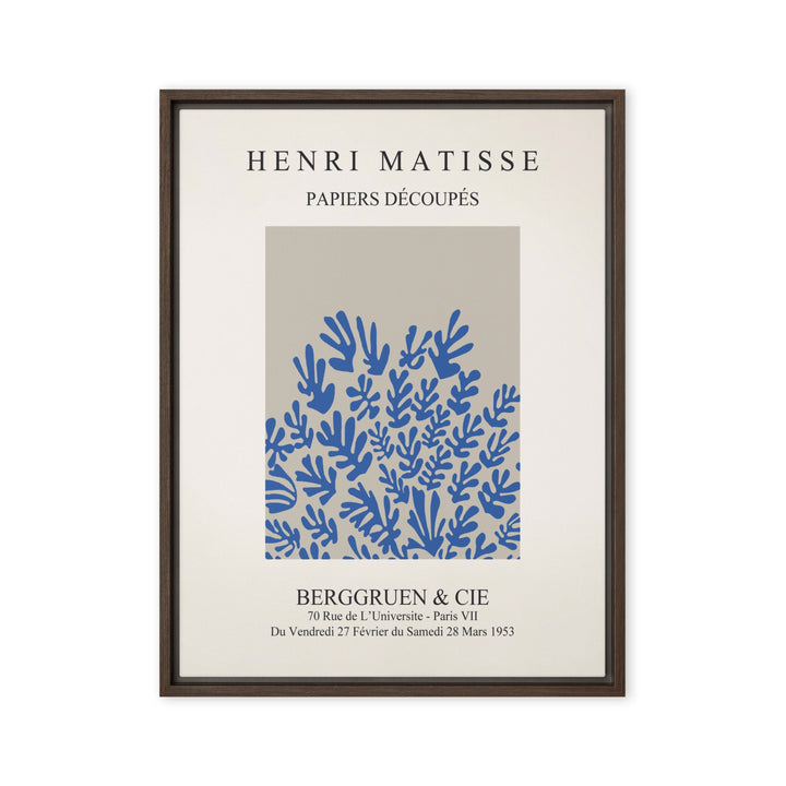 Leinwand - Henri Matisse, Papier Découpés blaue Blumen Braun / 46x61 cm (18″×24″) artlia