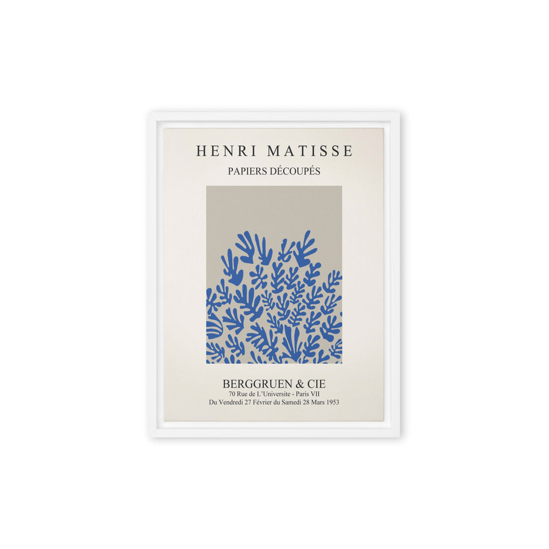 Leinwand - Henri Matisse, Papier Découpés blaue Blumen Weiß / 31x41 cm (12″×16″) artlia