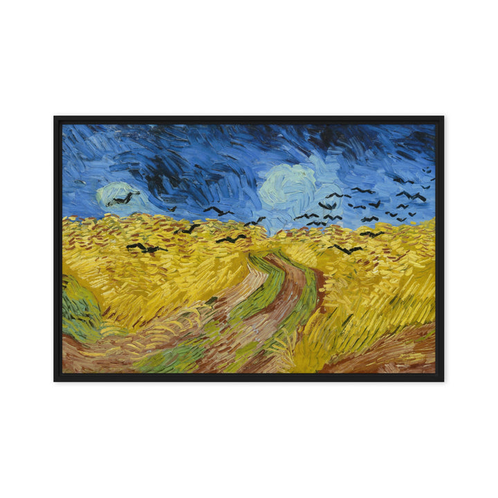 Leinwand - Van Gogh, Weizenfeld mit Krähen Schwarz / 61x91 cm (24″×36″) artlia