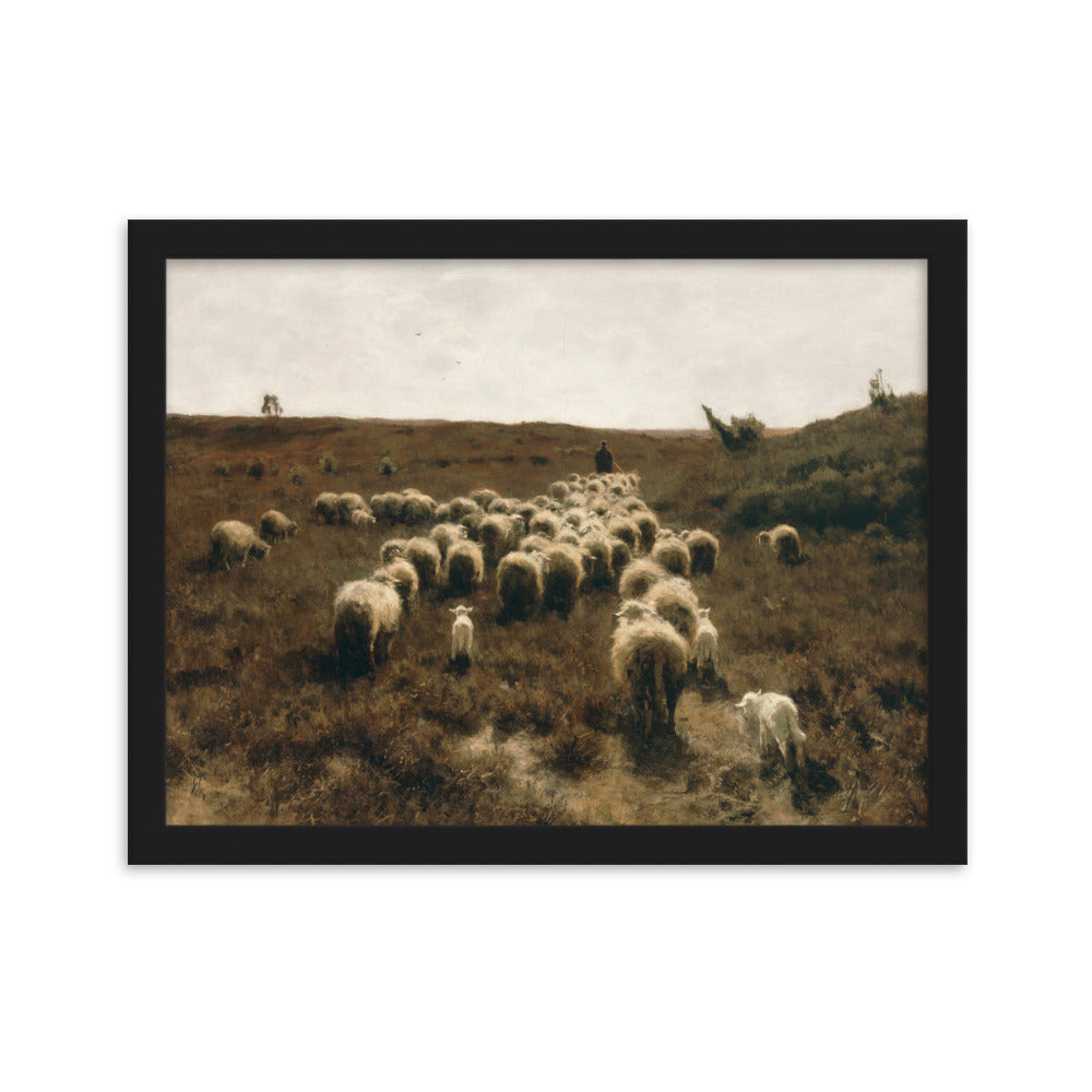 Poster - Anton Mauve, The Return of the Flock, Laren Schwarz / 30×40 cm artlia