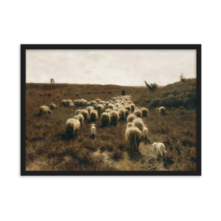 Poster - Anton Mauve, The Return of the Flock, Laren Schwarz / 50×70 cm artlia