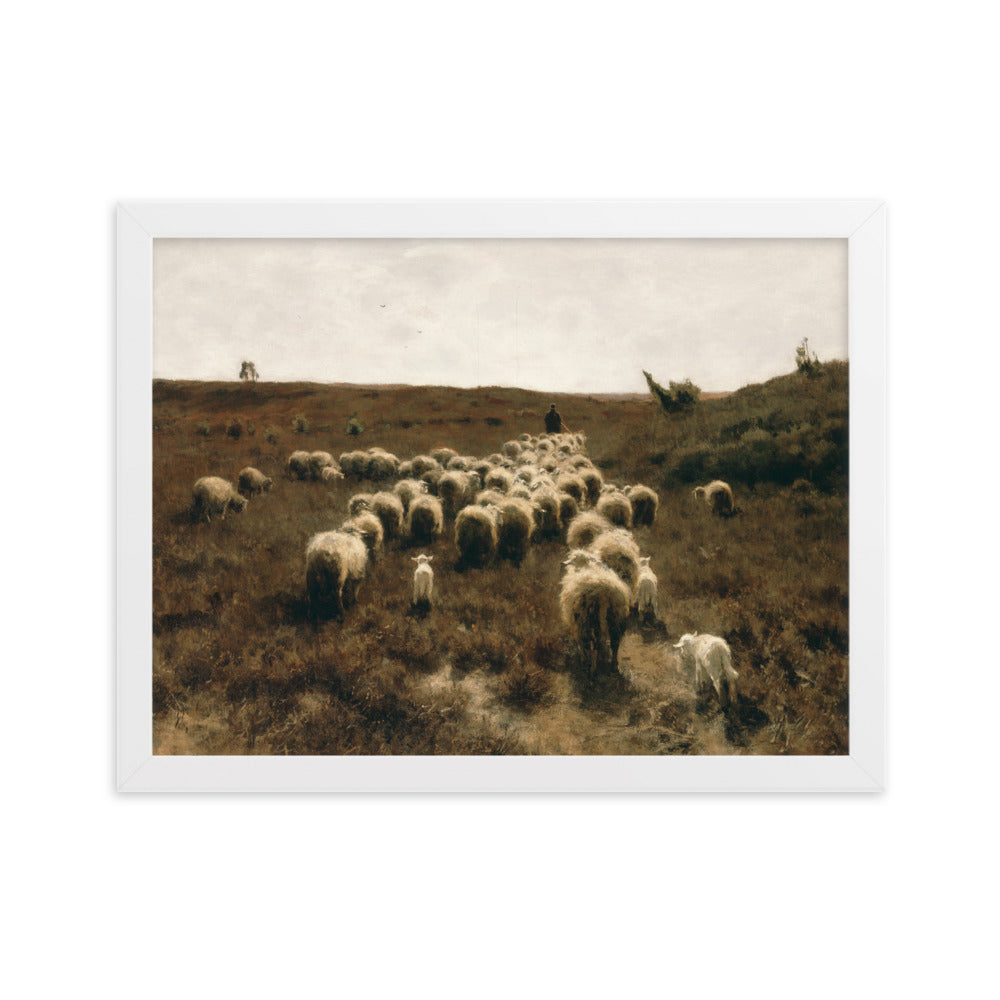 Poster - Anton Mauve, The Return of the Flock, Laren Weiß / 30×40 cm artlia