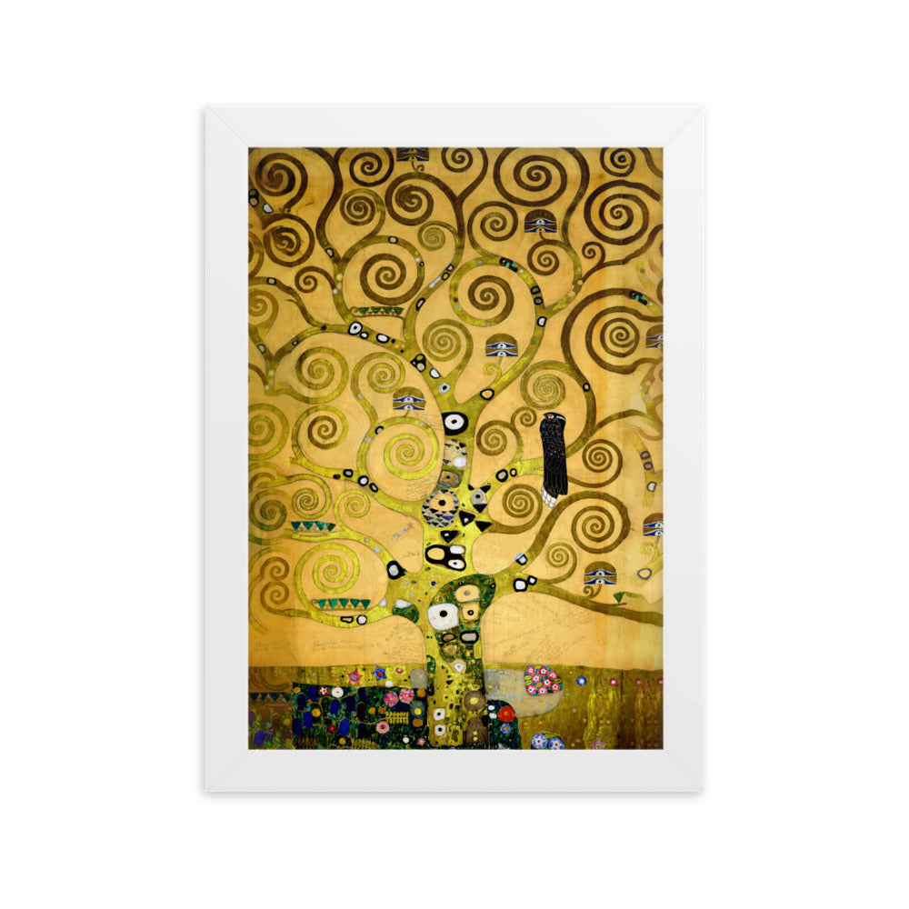 Poster - Gustav Klimt, der Lebensbaum Weiß / 21×30 cm artlia