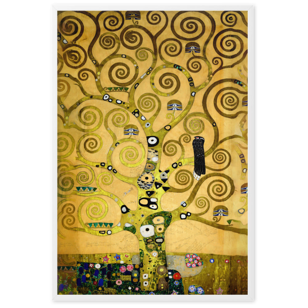 Poster - Gustav Klimt, der Lebensbaum Weiß / 61×91 cm artlia