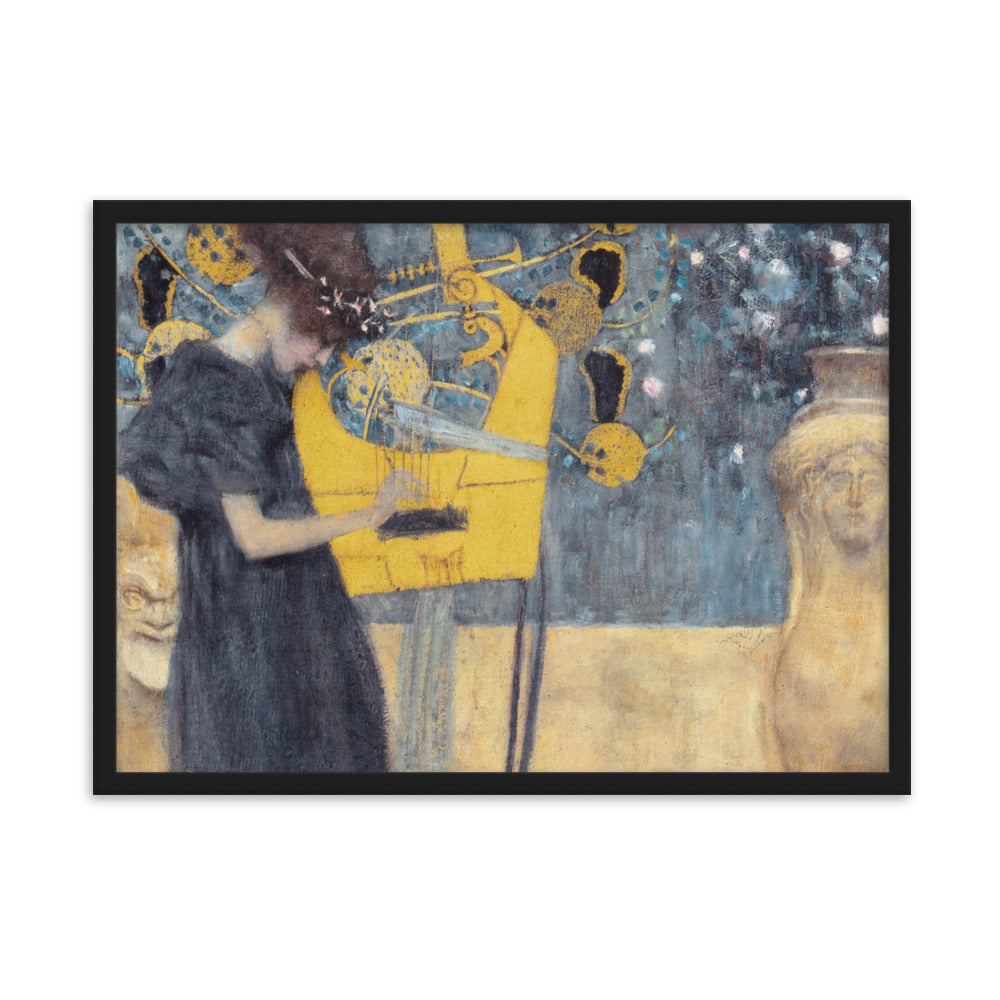 Poster - Gustav Klimt, Die Musik Schwarz / 50×70 cm artlia