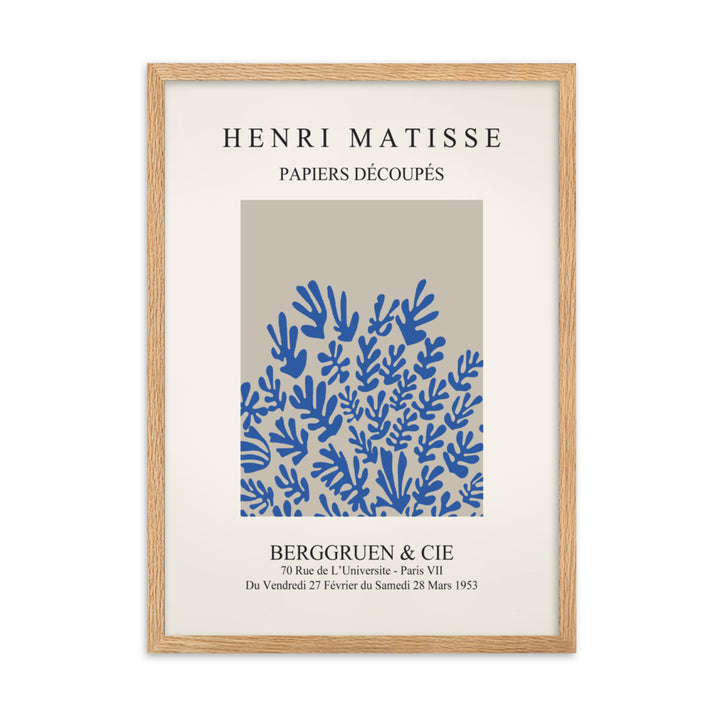 Poster - Henri Matisse, Papier Découpés blaue Blumen Oak / 50×70 cm artlia