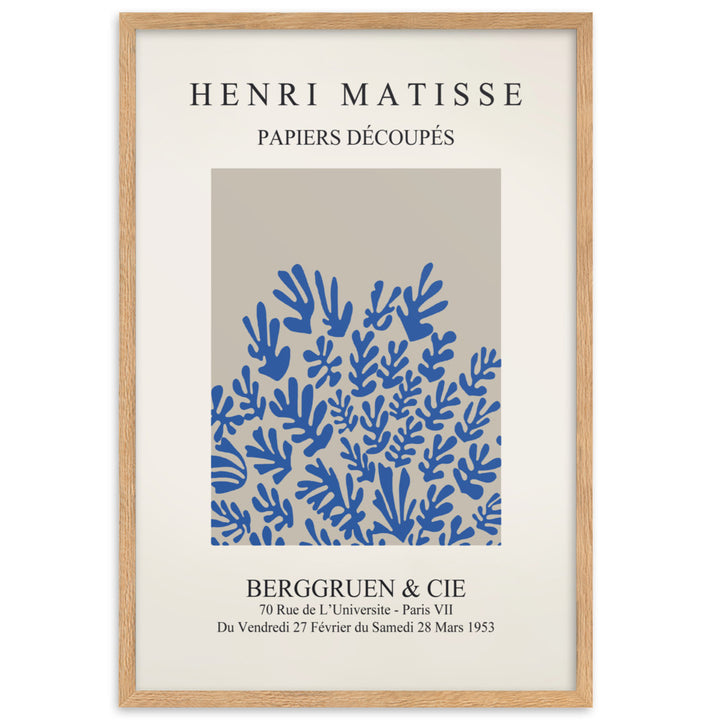 Poster - Henri Matisse, Papier Découpés blaue Blumen Oak / 61×91 cm artlia