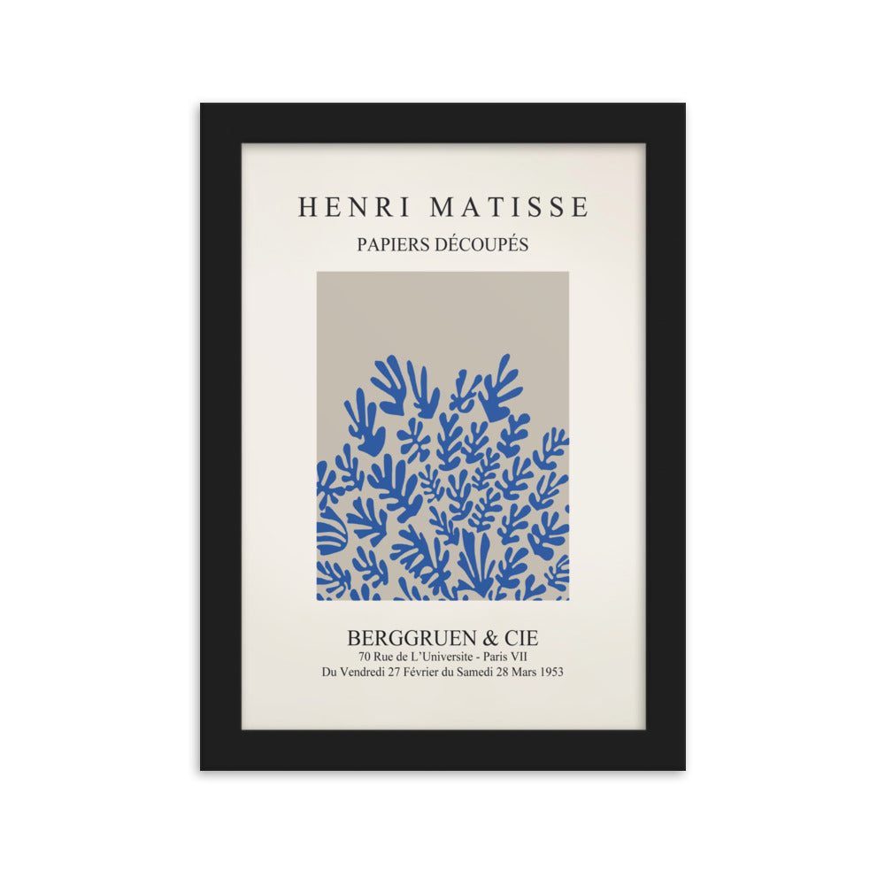 Poster - Henri Matisse, Papier Découpés blaue Blumen Schwarz / 21×30 cm artlia
