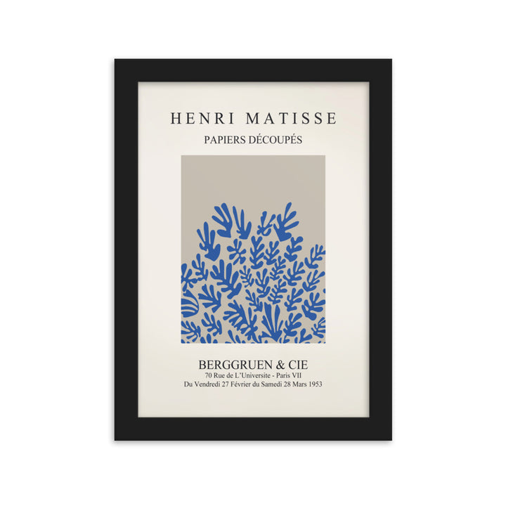 Poster - Henri Matisse, Papier Découpés blaue Blumen Schwarz / 21×30 cm artlia