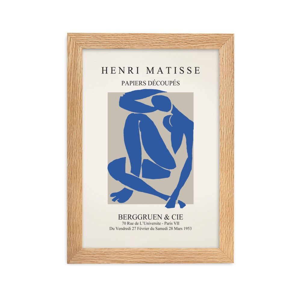 Poster - Henri Matisse, Papier Découpés blauer Akt Oak / 21×30 cm artlia