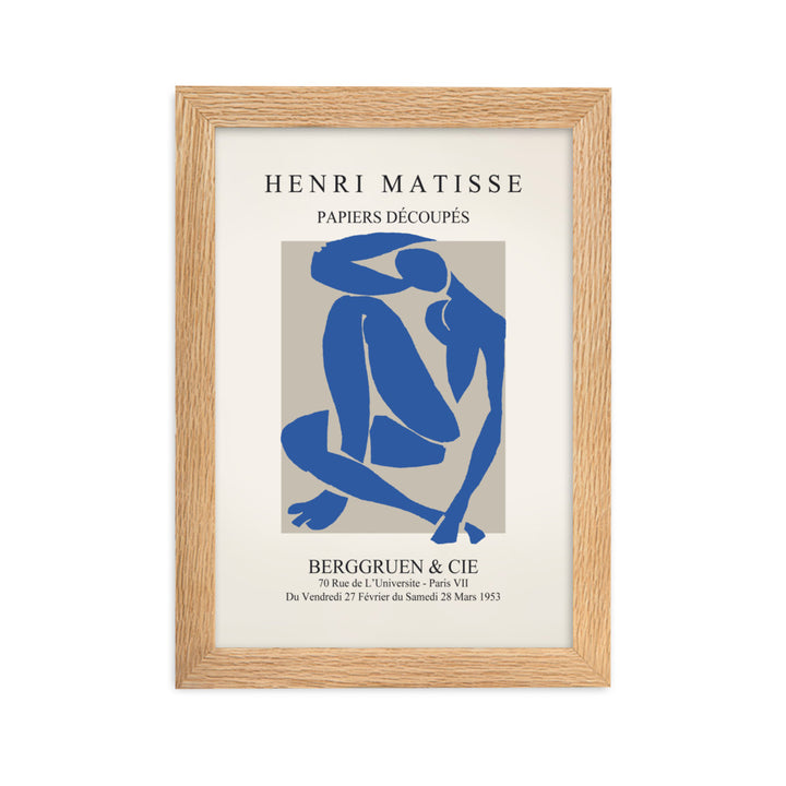 Poster - Henri Matisse, Papier Découpés blauer Akt Oak / 21×30 cm artlia