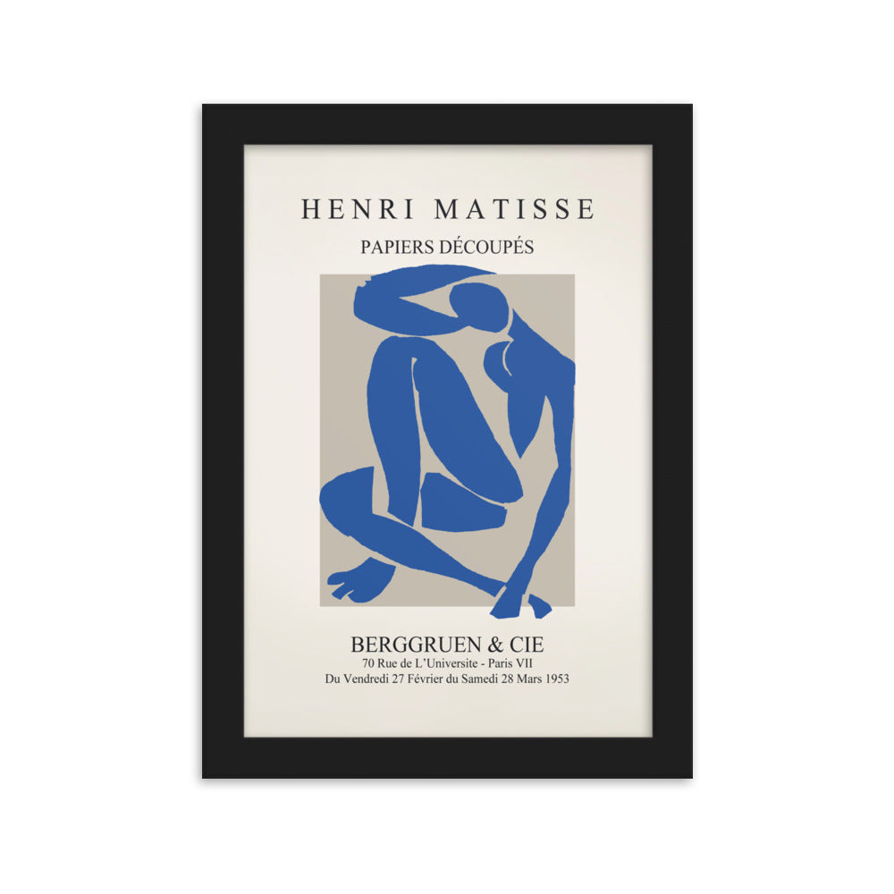 Poster - Henri Matisse, Papier Découpés blauer Akt Schwarz / 21×30 cm artlia