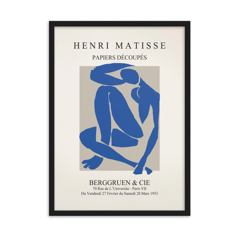 Poster - Henri Matisse, Papier Découpés blauer Akt Schwarz / 50×70 cm artlia