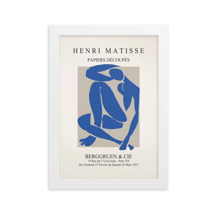 Poster - Henri Matisse, Papier Découpés blauer Akt Weiß / 21×30 cm artlia