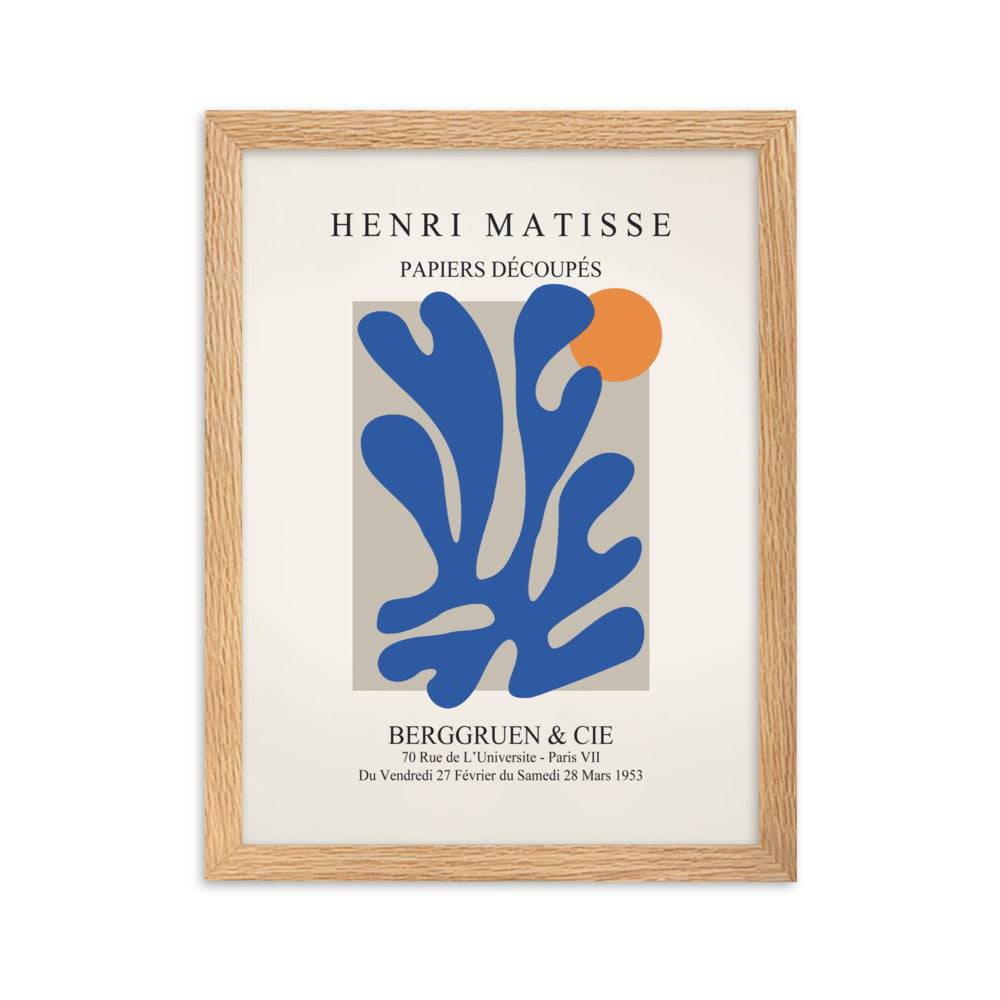 Poster - Henri Matisse, Papier Découpés blauer Garten II Oak / 30×40 cm artlia