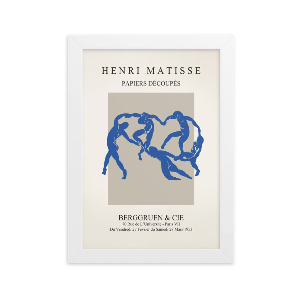 Poster - Henri Matisse, Papier Découpés blauer Tanz Weiß / 21×30 cm artlia