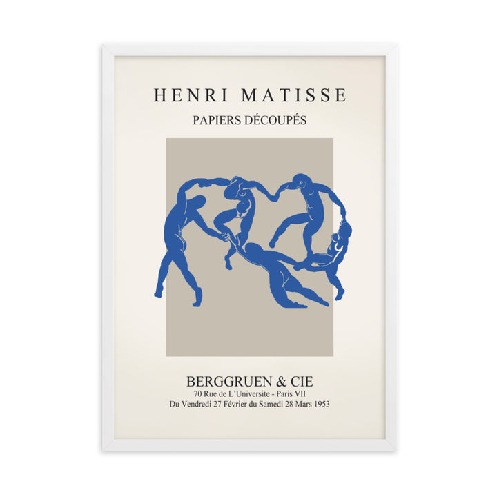 Poster - Henri Matisse, Papier Découpés blauer Tanz Weiß / 50×70 cm artlia