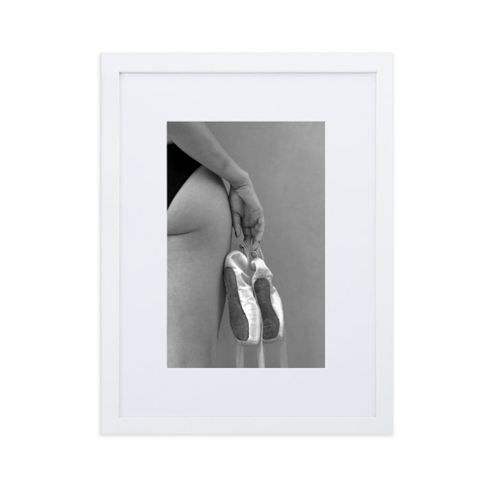 Poster mit Passepartout - Ballettschuhe Weiß / 30×40 cm artlia
