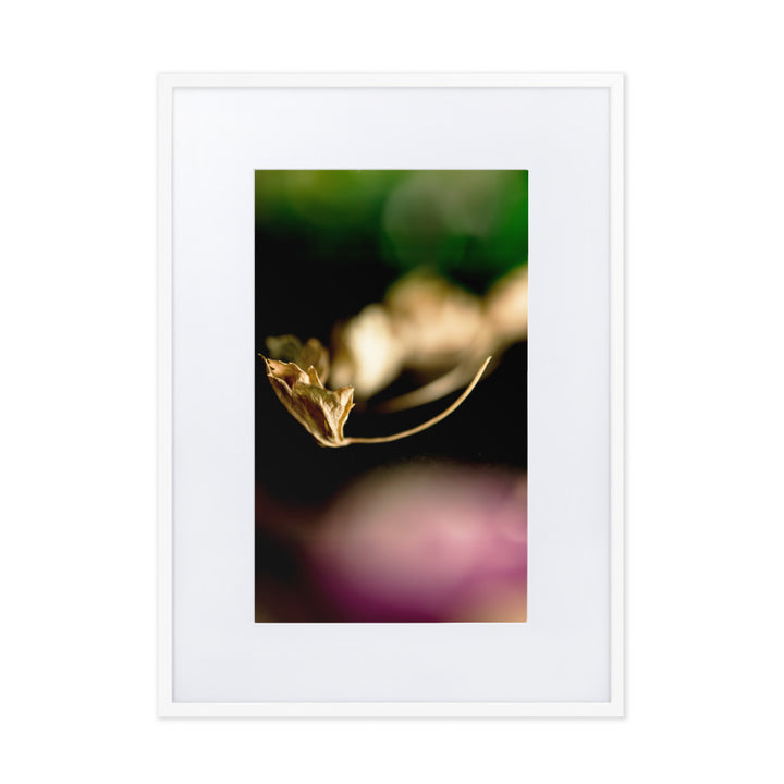Poster mit Passepartout - Falling Leaf Weiß / 50×70 cm artlia