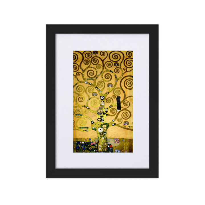 Poster mit Passepartout - Gustav Klimt, der Lebensbaum Schwarz / 21×30 cm artlia