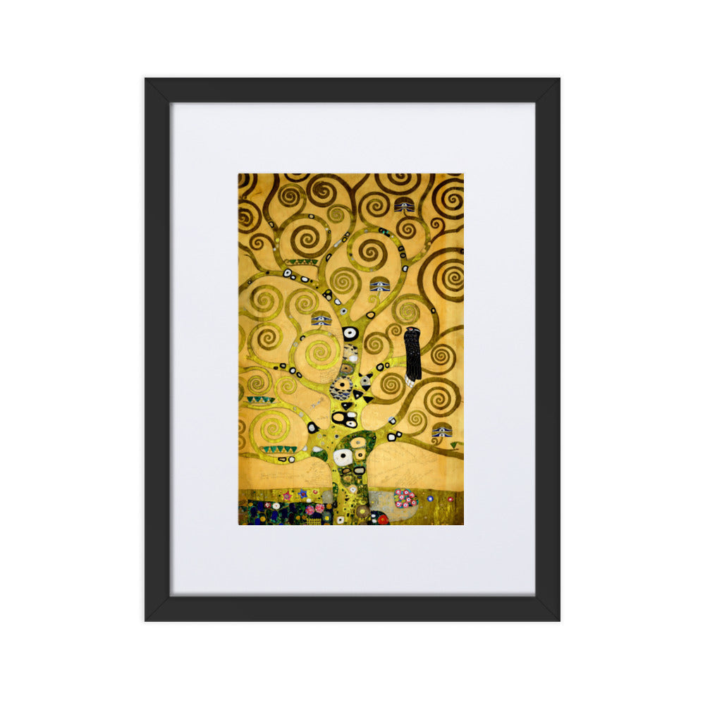 Poster mit Passepartout - Gustav Klimt, der Lebensbaum Schwarz / 30×40 cm artlia