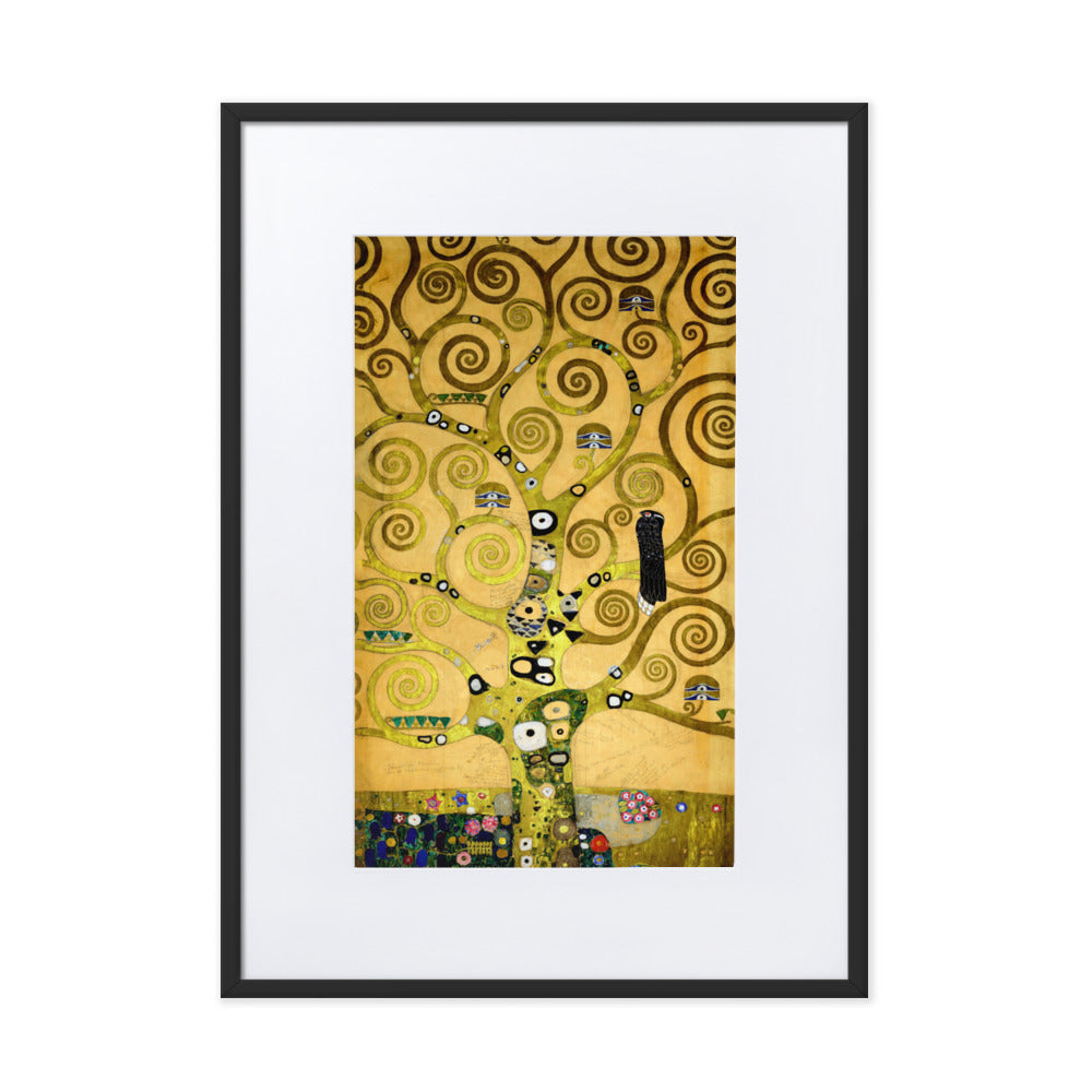 Poster mit Passepartout - Gustav Klimt, der Lebensbaum Schwarz / 50×70 cm artlia