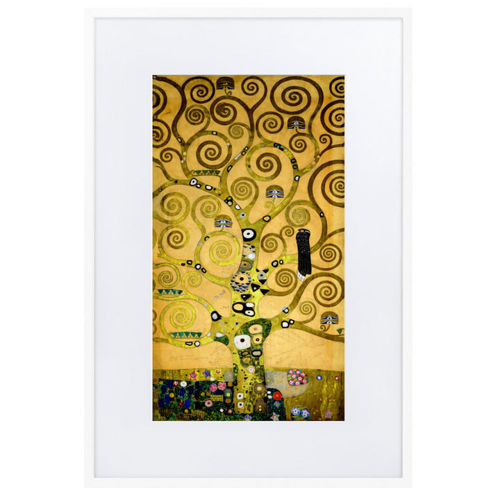 Poster mit Passepartout - Gustav Klimt, der Lebensbaum Weiß / 61×91 cm artlia