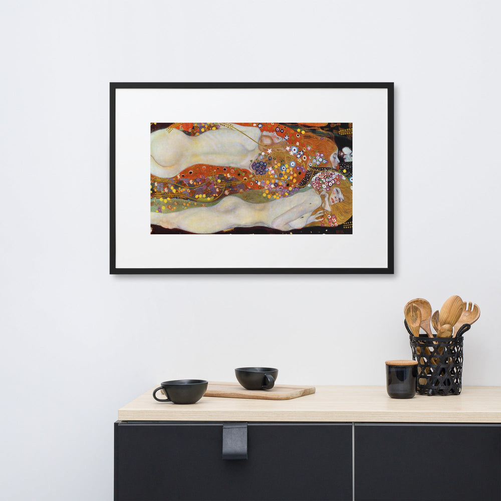 Poster mit Passepartout - Gustav Klimt, Wasserschlangen II artlia