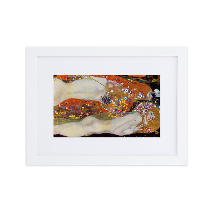 Poster mit Passepartout - Gustav Klimt, Wasserschlangen II Weiß / 21×30 cm artlia