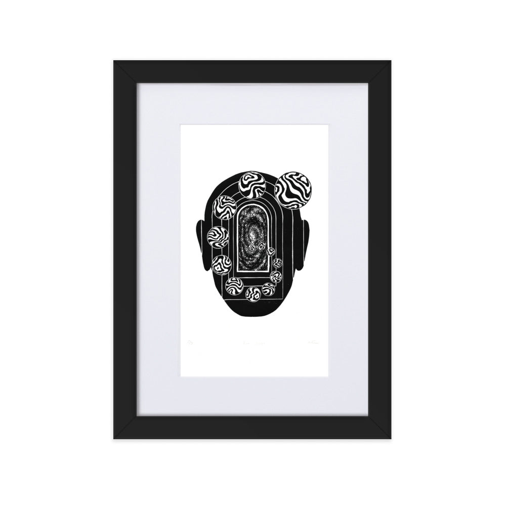 Poster mit Passepartout - Inner Space Schwarz / 21×30 cm artlia