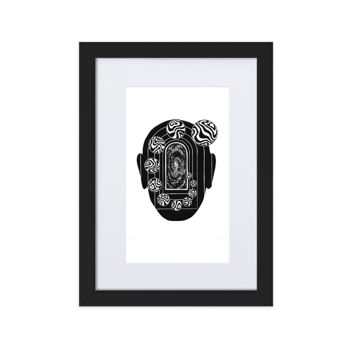 Poster mit Passepartout - Inner Space Schwarz / 21×30 cm artlia