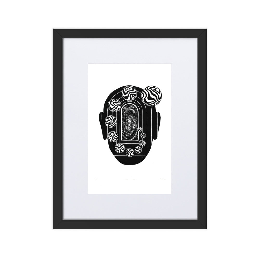 Poster mit Passepartout - Inner Space Schwarz / 30×40 cm artlia