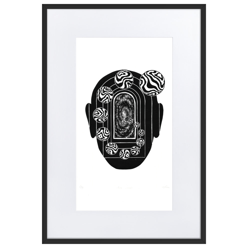 Poster mit Passepartout - Inner Space Schwarz / 61×91 cm artlia