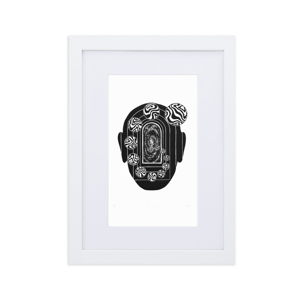 Poster mit Passepartout - Inner Space Weiß / 21×30 cm artlia