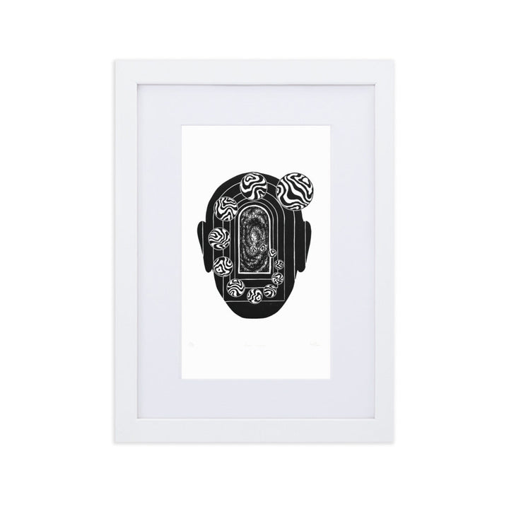 Poster mit Passepartout - Inner Space Weiß / 21×30 cm artlia