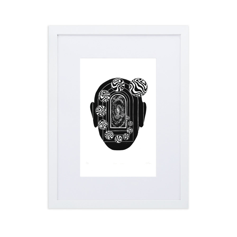 Poster mit Passepartout - Inner Space Weiß / 30×40 cm artlia