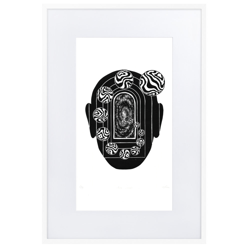 Poster mit Passepartout - Inner Space Weiß / 61×91 cm artlia