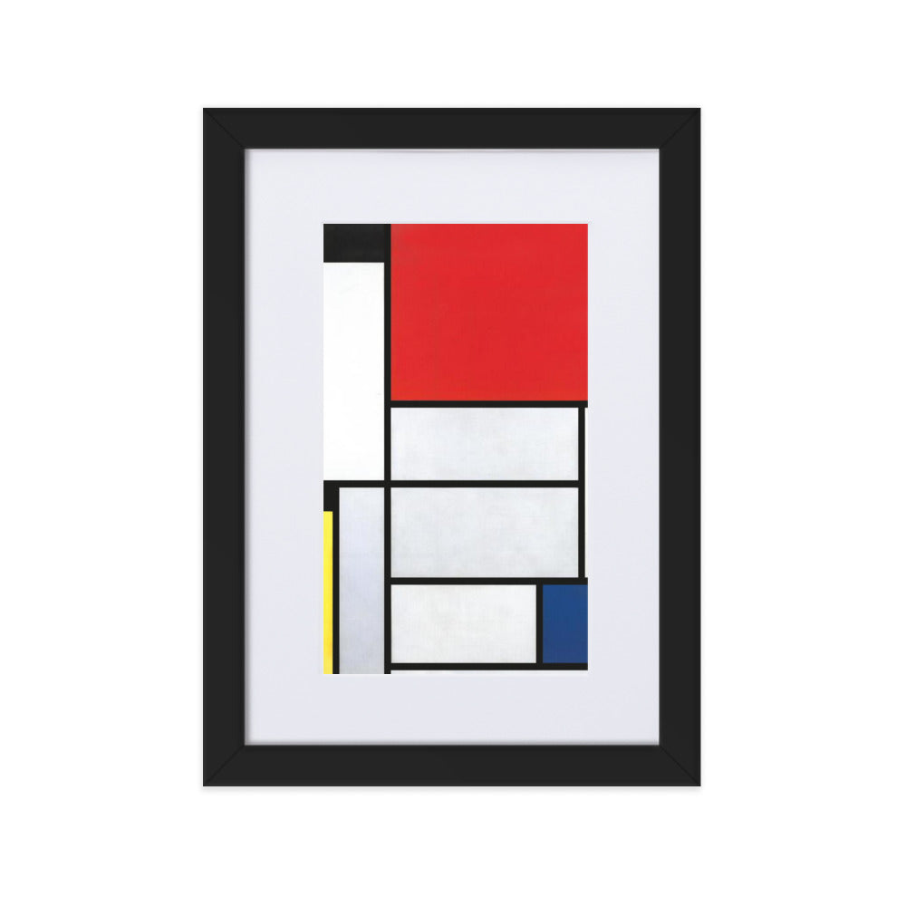 Poster mit Passepartout - Mondrian, Tableau I Schwarz / 21×30 cm artlia