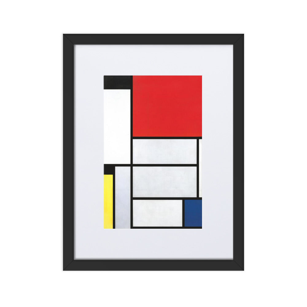 Poster mit Passepartout - Mondrian, Tableau I Schwarz / 30×40 cm artlia