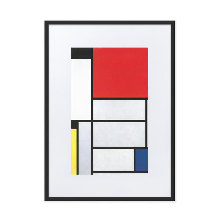Poster mit Passepartout - Mondrian, Tableau I Schwarz / 50×70 cm artlia