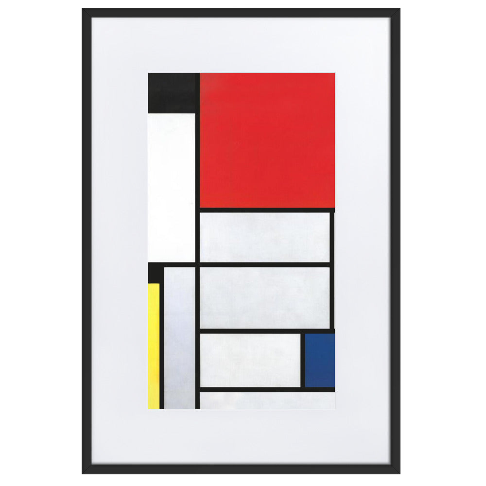 Poster mit Passepartout - Mondrian, Tableau I Schwarz / 61×91 cm artlia