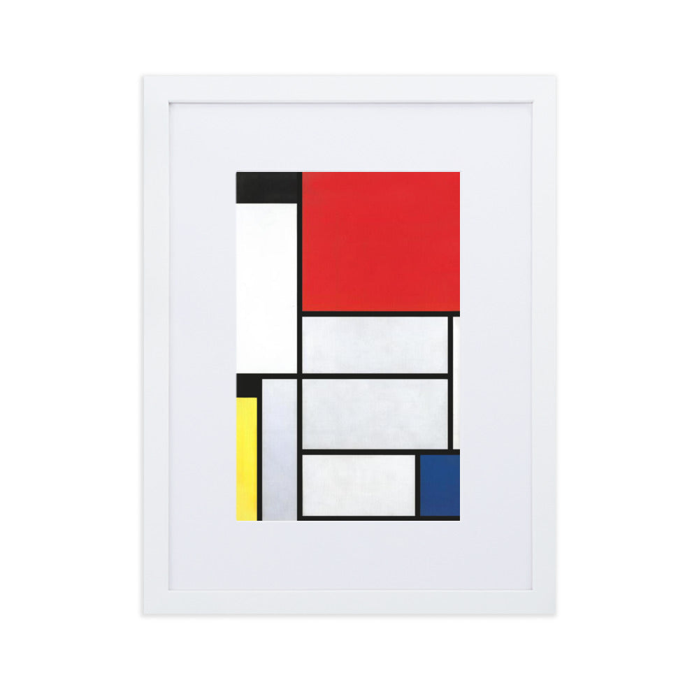 Poster mit Passepartout - Mondrian, Tableau I Weiß / 30×40 cm artlia