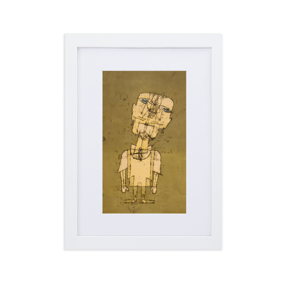 Poster mit Passepartout - Paul Klee, Gespenst eines Genies Ghost of a Genius Weiß / 21×30 cm artlia